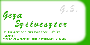 geza szilveszter business card